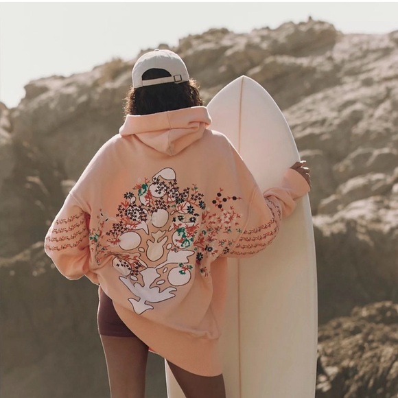 Free People Tops - Free people At My Best Embroidered Hoodie